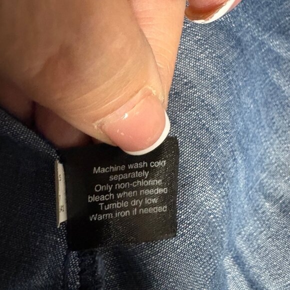 Lane Bryant Blue Chambray Tunic Top Womens Size 14 16 Denim Long Sleeve Shirt - Picture 8 of 9